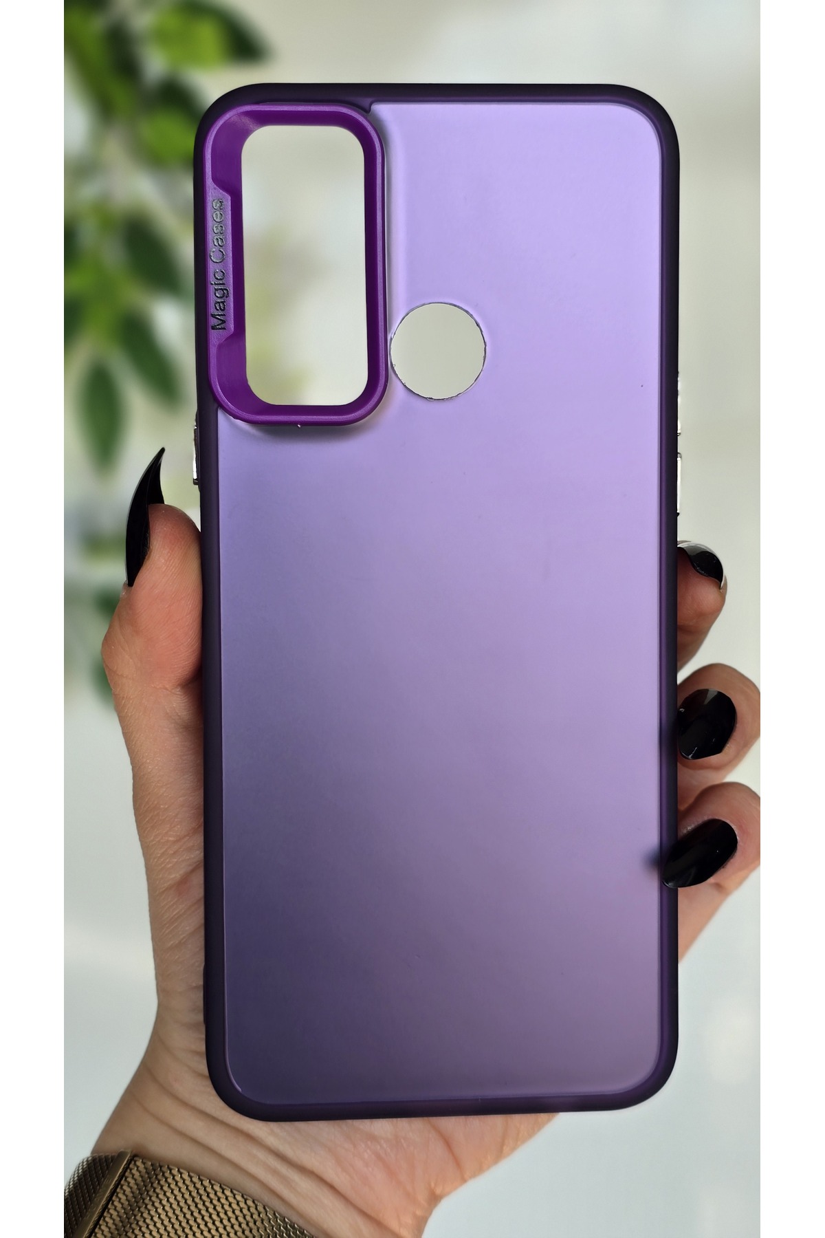 Realme 5I/6I Compatible Purple Color Transition Matte Silicone Case Camera Frame Luxury Electro
