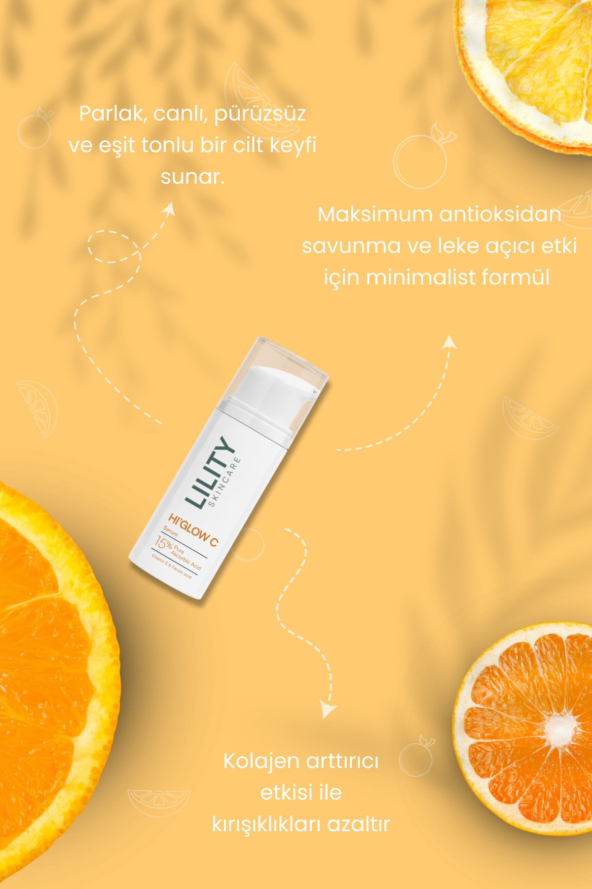 Hi'Glow C %15 Ascorbic Acid Aydınlatıcı & Antioksidan Serum 50 ml — LU004 — تصویر 4 از 8