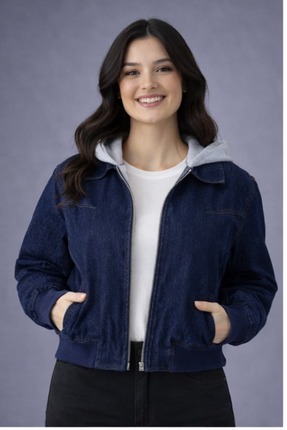 Fame -7520 - Lacivert Kadın Kot Ceket Denim Mont | INDI&PAM DENIM
