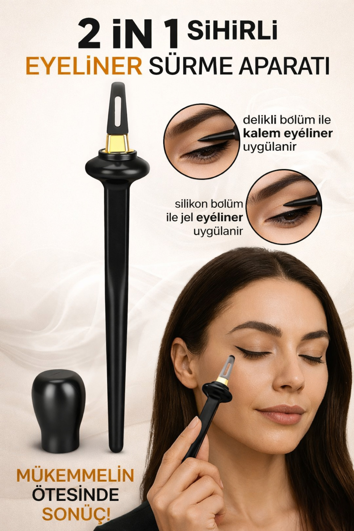 Makyaj Rutini Aparatları 2’li Set | Kolay Eyeliner Çekme Aparatı + Kirpik Ayırıcı Tarak | Profesyonel & Hızlı Uygulama — FRANCHESKA-2IN1APRT — تصویر 2 از 6