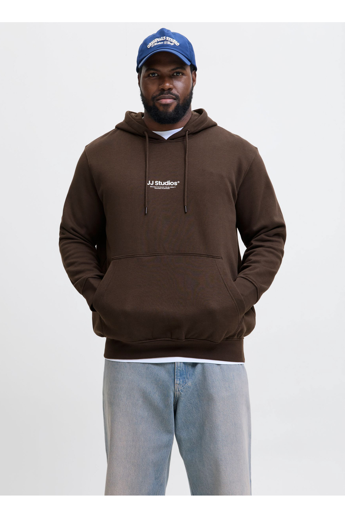 سویشرت مردانه قهوه‌ای کلاه‌دار با چاپ متن معمولی ۱۲۲۷۹۵۱۶_JJESOHO SWEAT HOOD N جک اند جونز سویشرت Jack & Jones