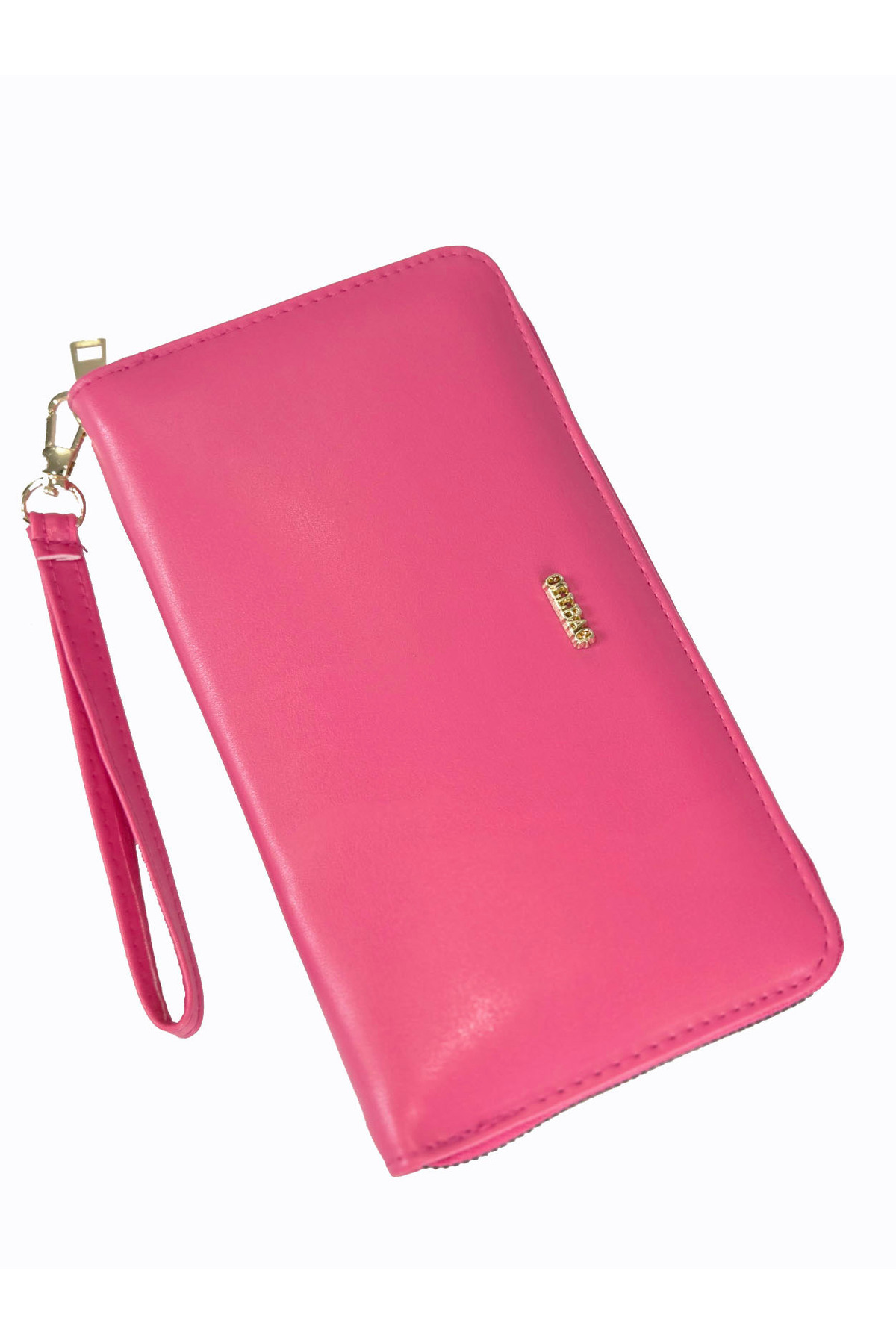1018 Cilt Büyük Boy Cüzdan / Clutch Çanta Fuşya-Fusya