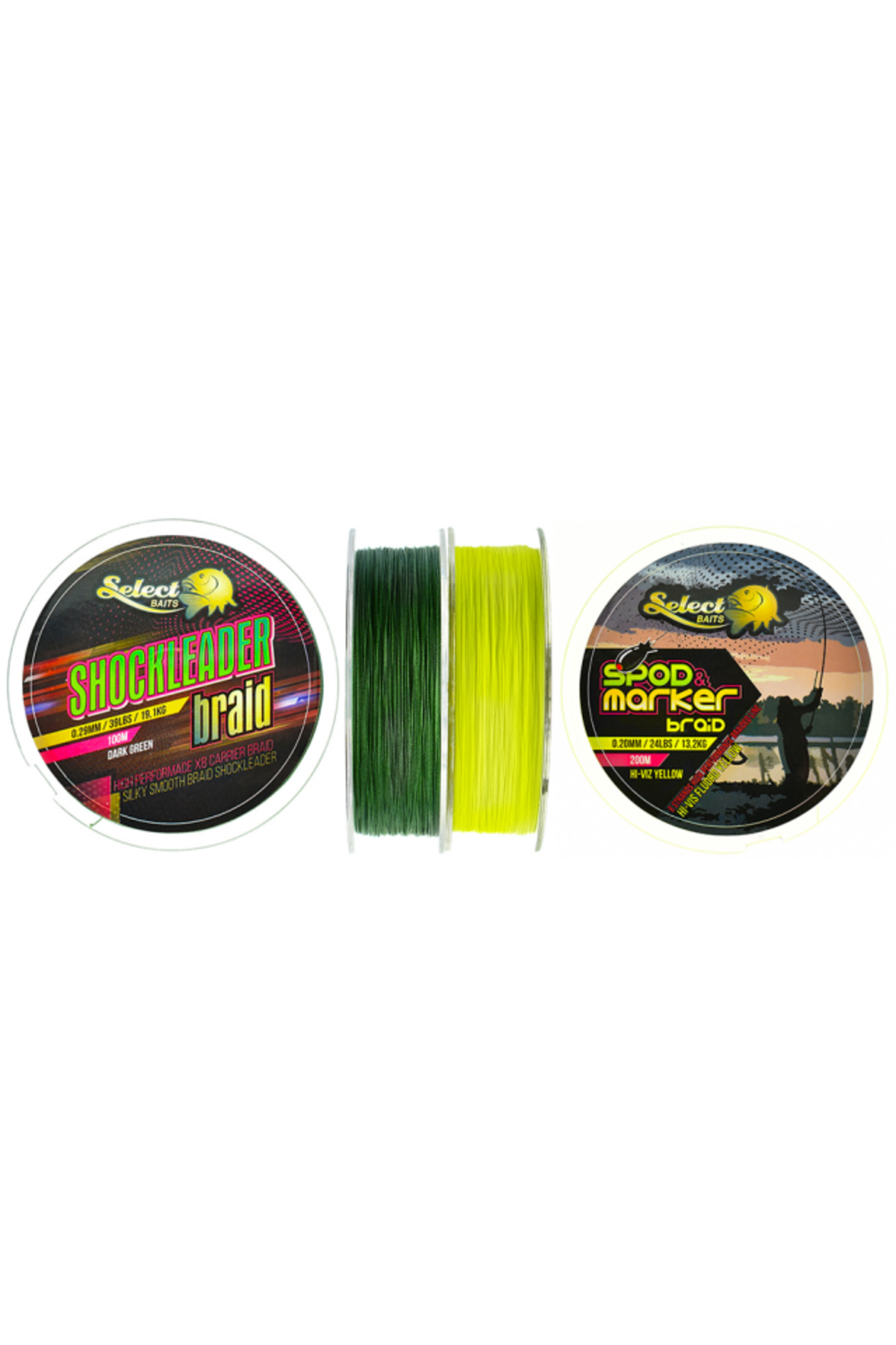 Select Baits fir textil Shockleader X8 Braid Dark Green 100m 0.25mm [1]