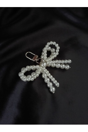 fabjewelleryy İnci fiyonk anahtarlık- çanta aksesuarı