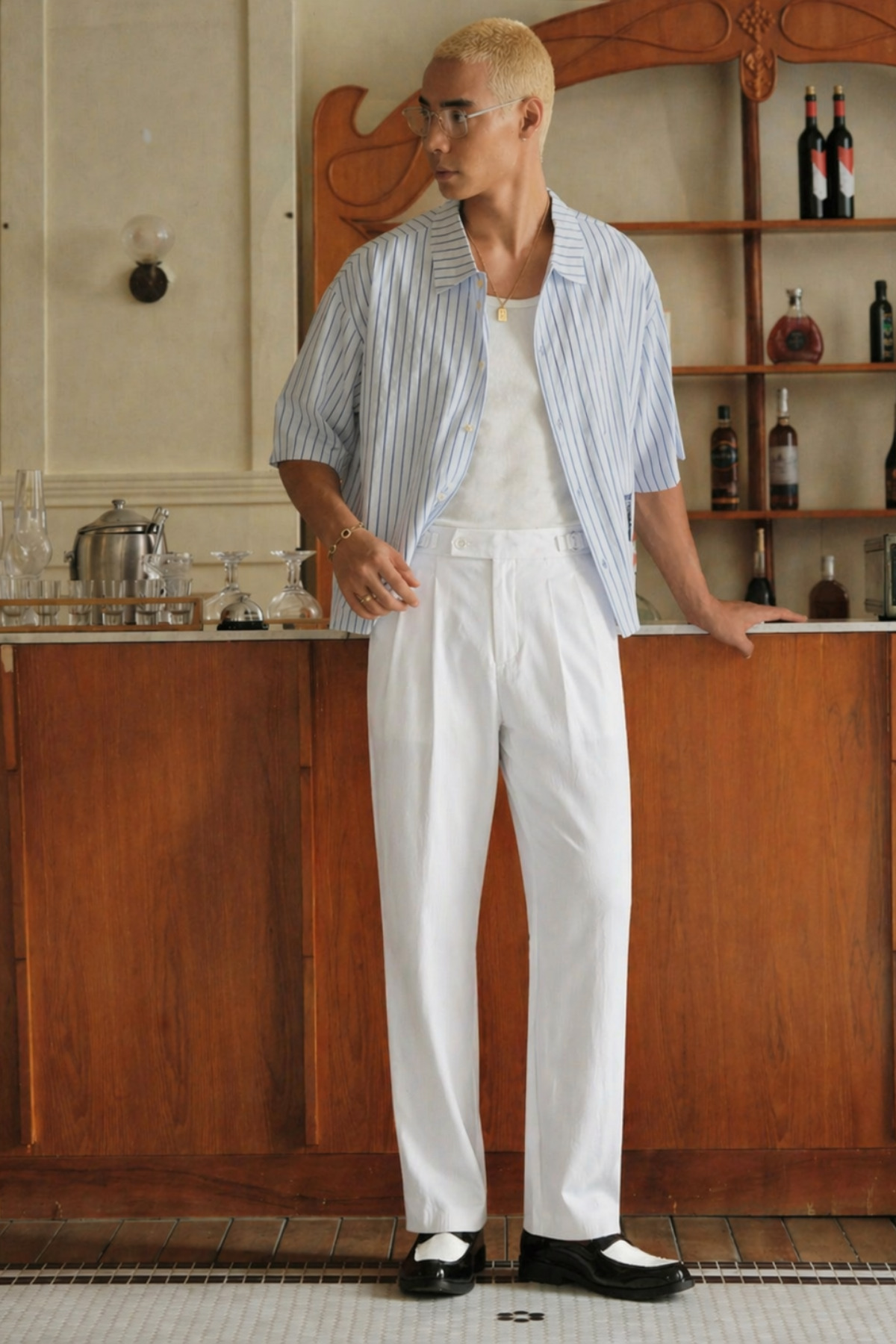 Tarz Cool Men's Pleated Old Money Classic Fabric Trousers