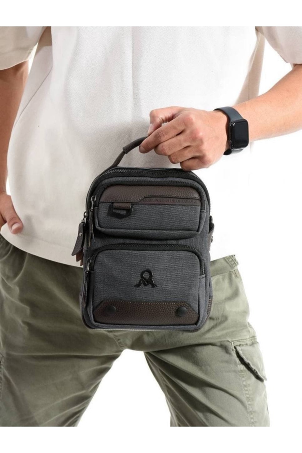 BAYCAN ÇANTA 6 Bölme Kanvas Kumaş Erkek Çapraz Çanta 415 Mega görsel 2