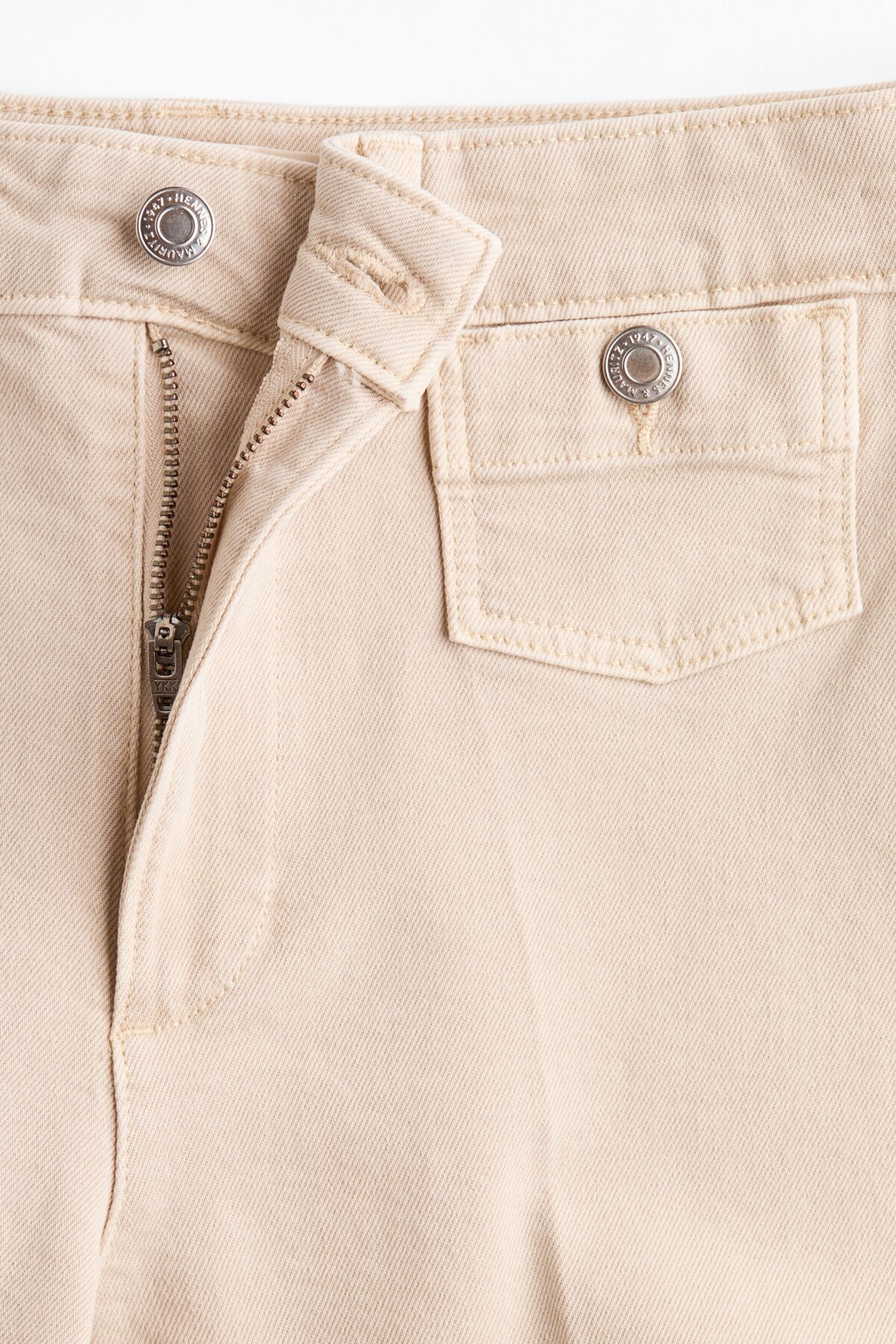 H&M Wide High Waist Ankle Jeans görsel 7