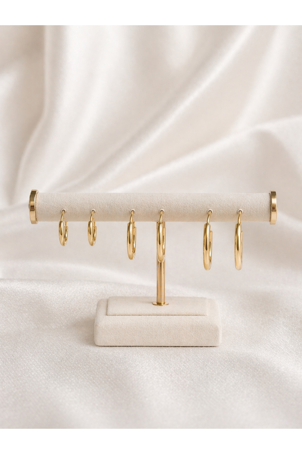 Çoklu Gold Halka Küpe (6'lı) Paslanmaz Çelik