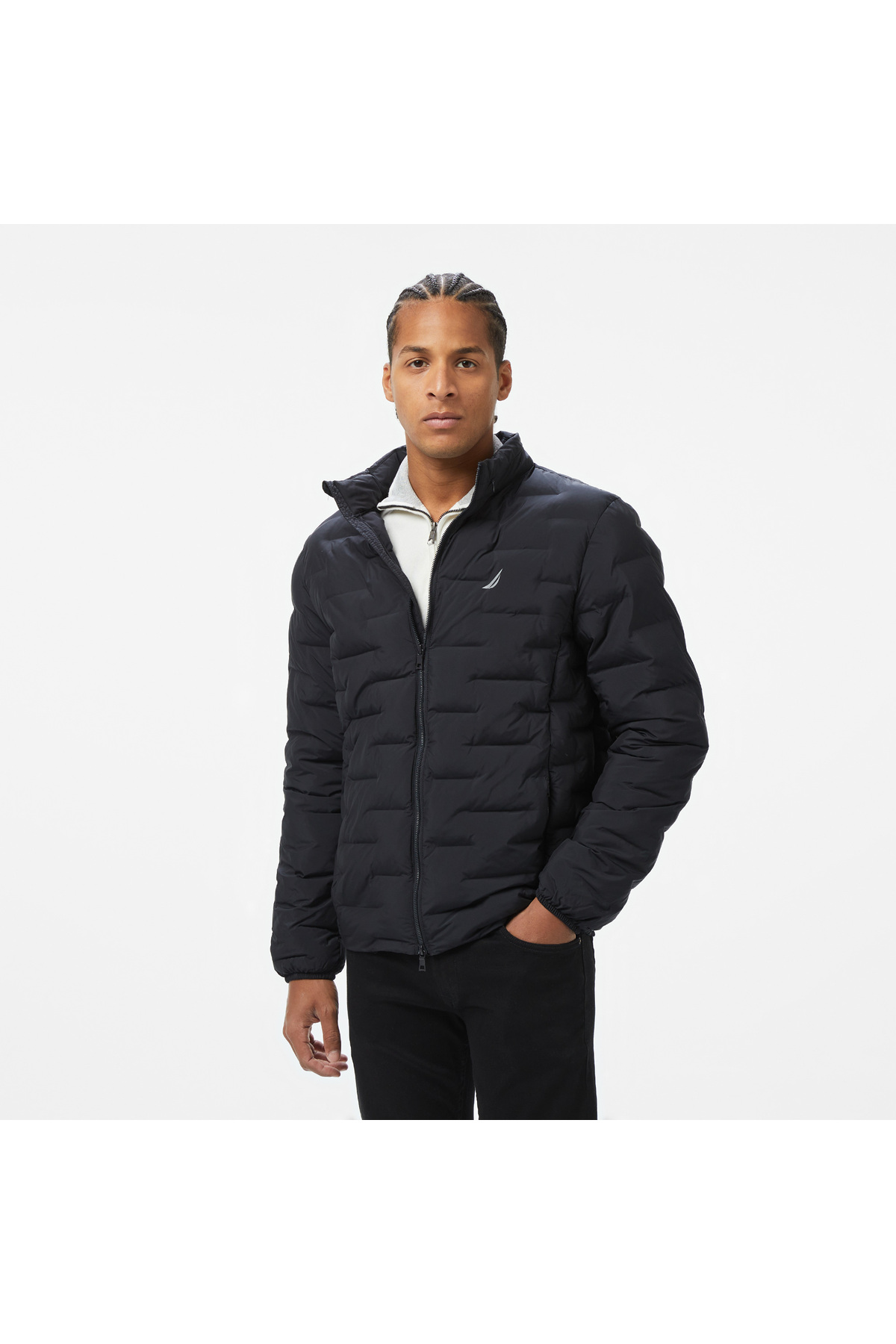Nautica Erkek Siyah Standart Fit Dik Yaka Mont — مشکی J55002T