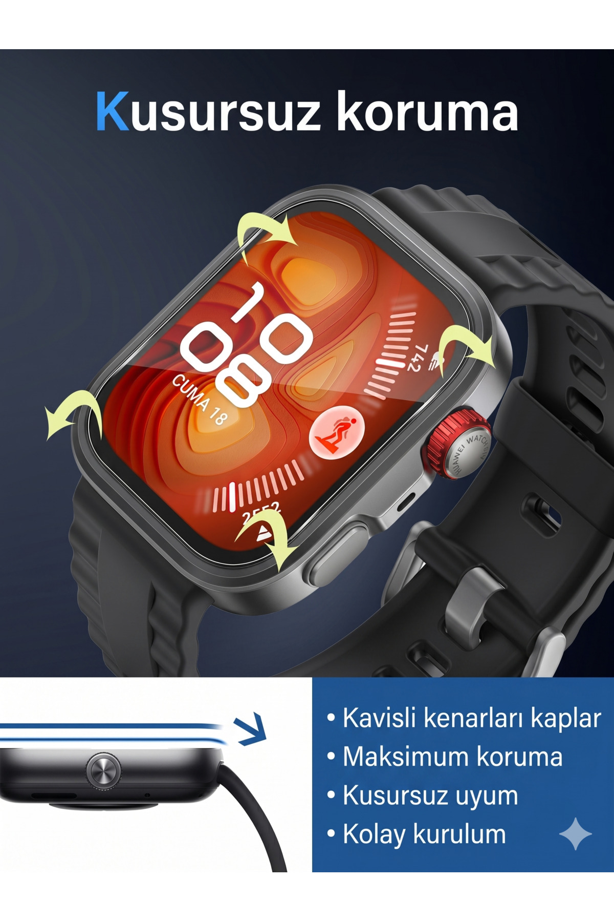 Huawei Fit 4 Pro Uyumlu Ekran Koruyucu Aparatlı Kolay Kurulum HD Şeffaf Temperli Cam Koruma