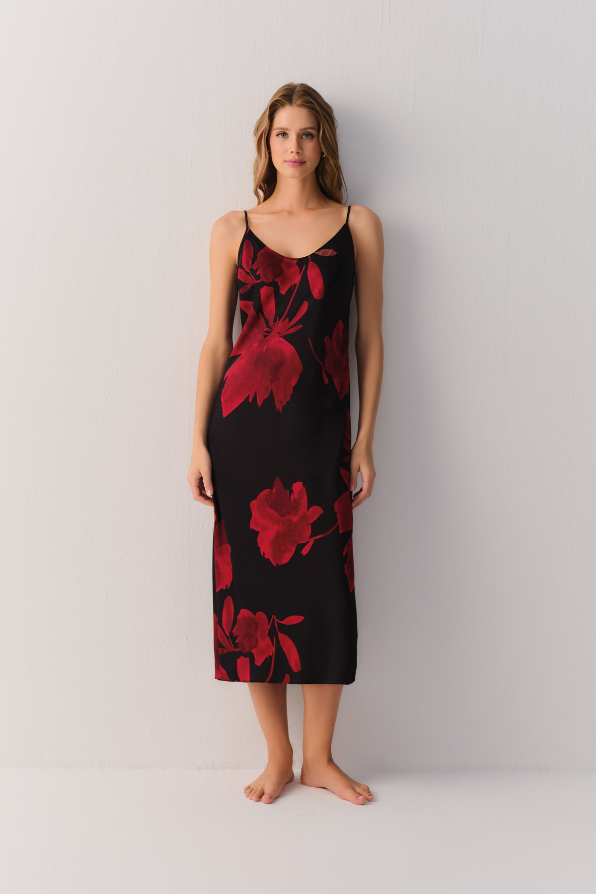 Suwen Seductive Satin Long Nightgown