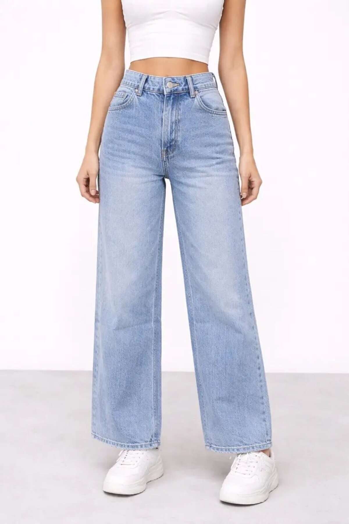 Cool & Sexy Wide Leg Light Blue Jean