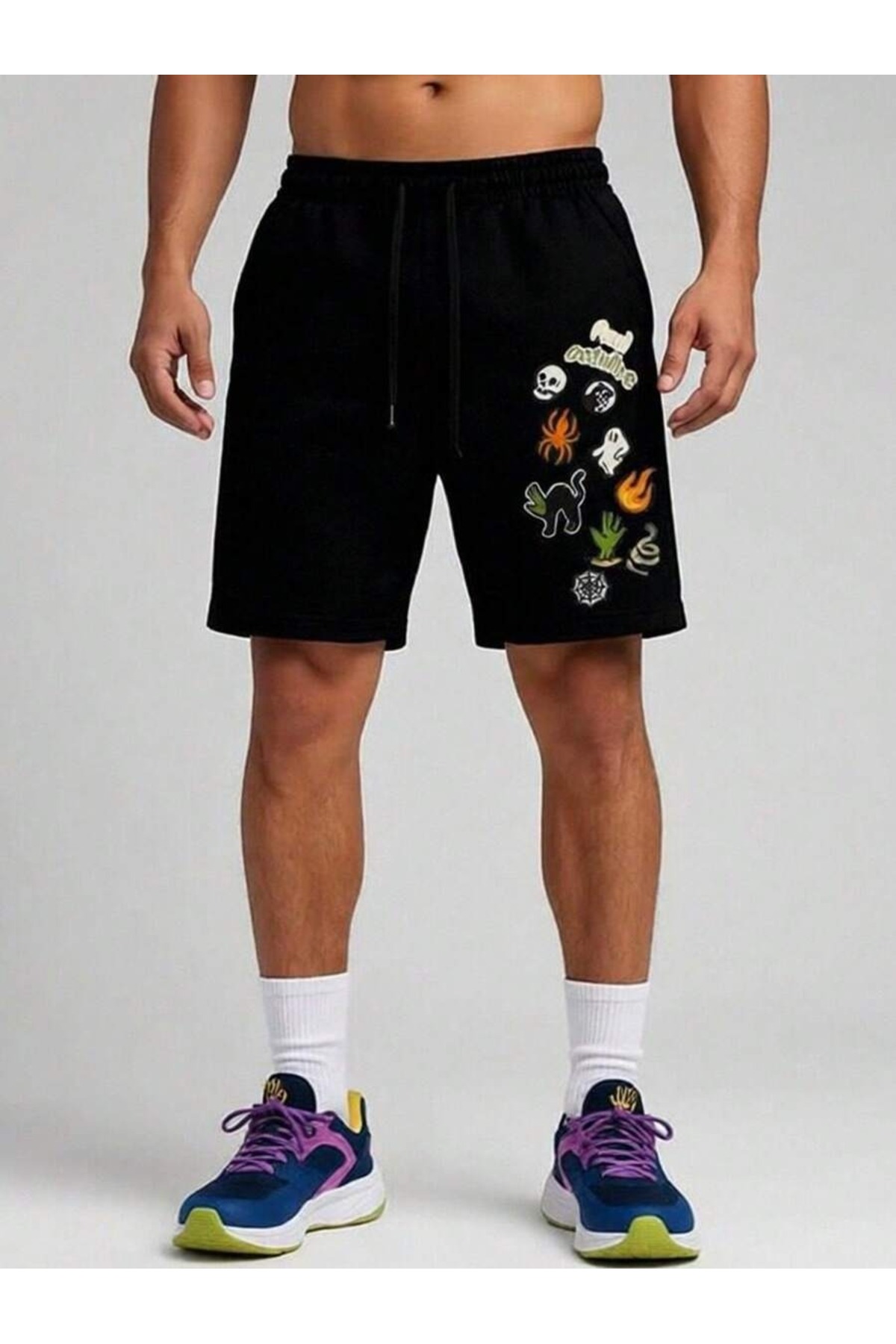 classy moda Unisex Graphic Printed Black Shorts Streetwear Comfortable Fit