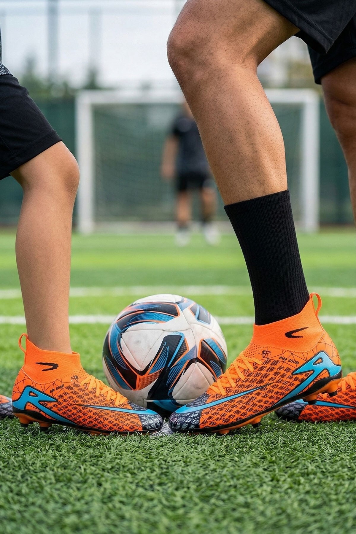 Twingo Turuncu Turkuaz Unisex Halı Saha Futbol Ayakkabısı Krampon