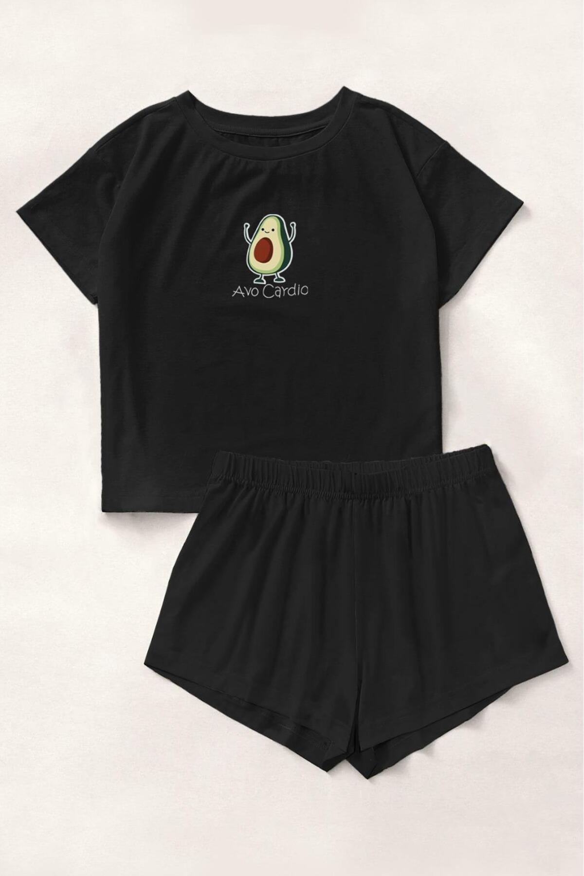 Silona Homewear Crni Avocardio Bambuu set kratkih hlača