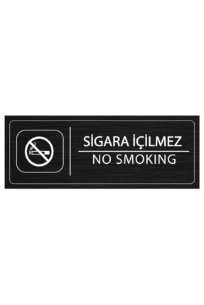 Mayeka Sigara İçilmez İsimlik Siyah Metal Kapı İsimliği Levhası Yönlendirme T...