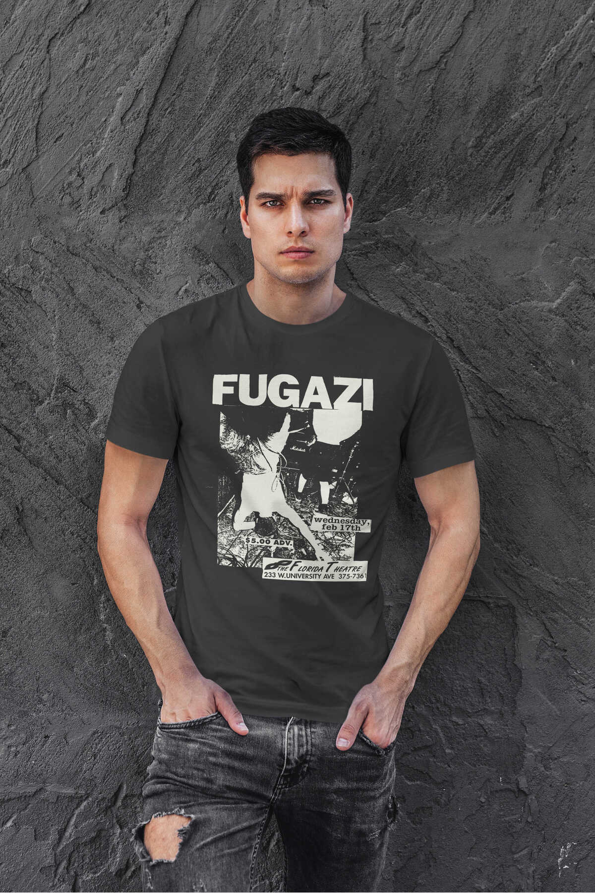 buzagi tasarım ürünleri Fugazi Regular Fit Black Unisex T-Shirt