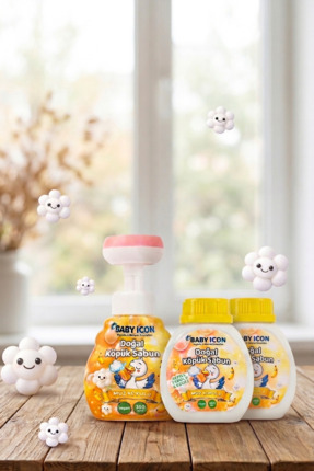 Baby İcon Doğal Çocuk Köpük El Sabunu 350 ml – Muz Kokulu Vegan Parabensiz Kö...