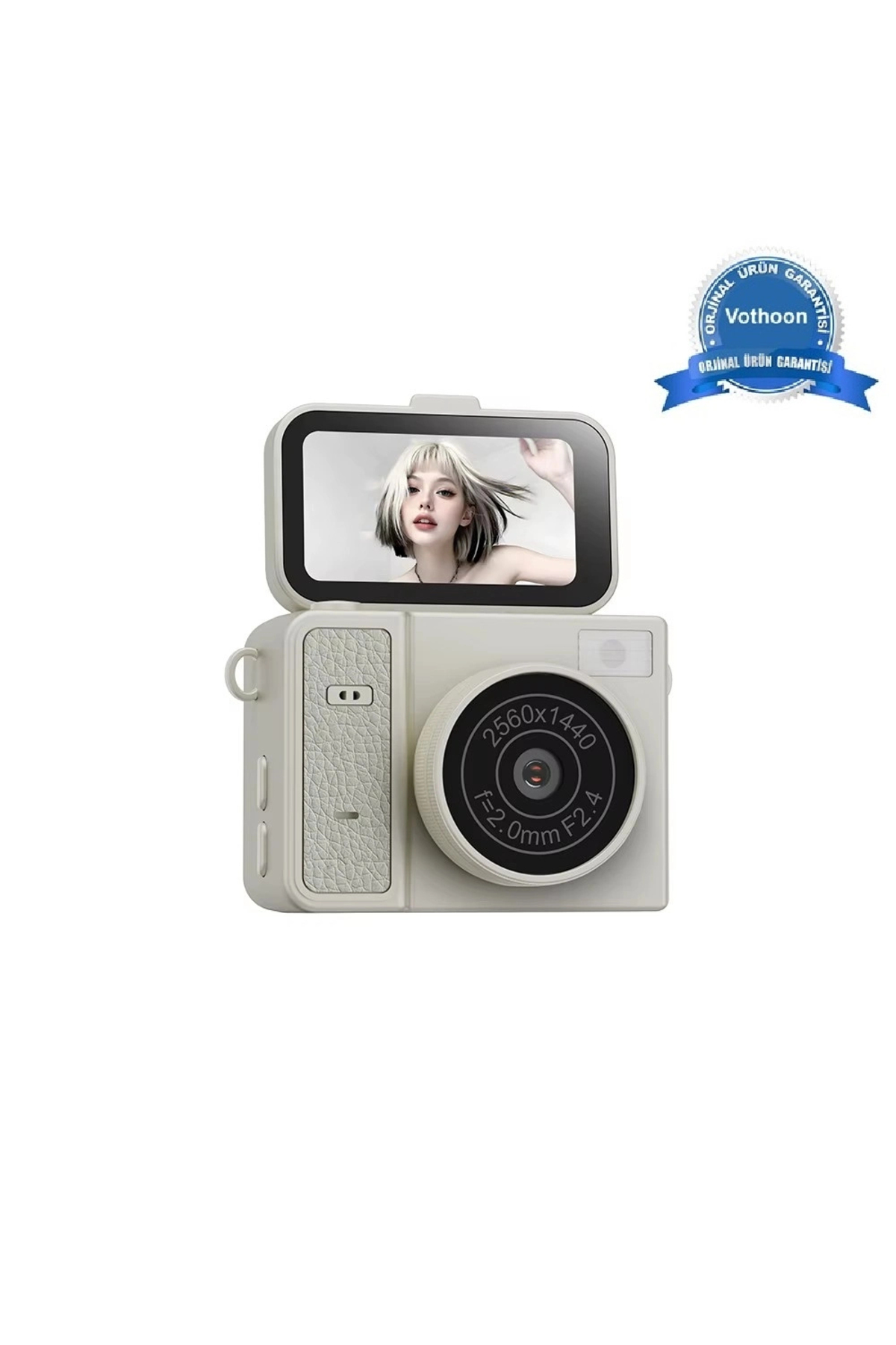 Vothoon 2K HD Ekranlı Mini Dijital Retro Video Kamera Flaşlı Dijital Vlog Mini Fotoğraf Makinesi Türkçe Menü