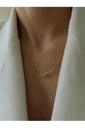 ANKA JEWELLRY ZİRKON TAŞLI YILDIZ DETAY MİNİMAL ÇELİK GOLD KADIN KOLYE