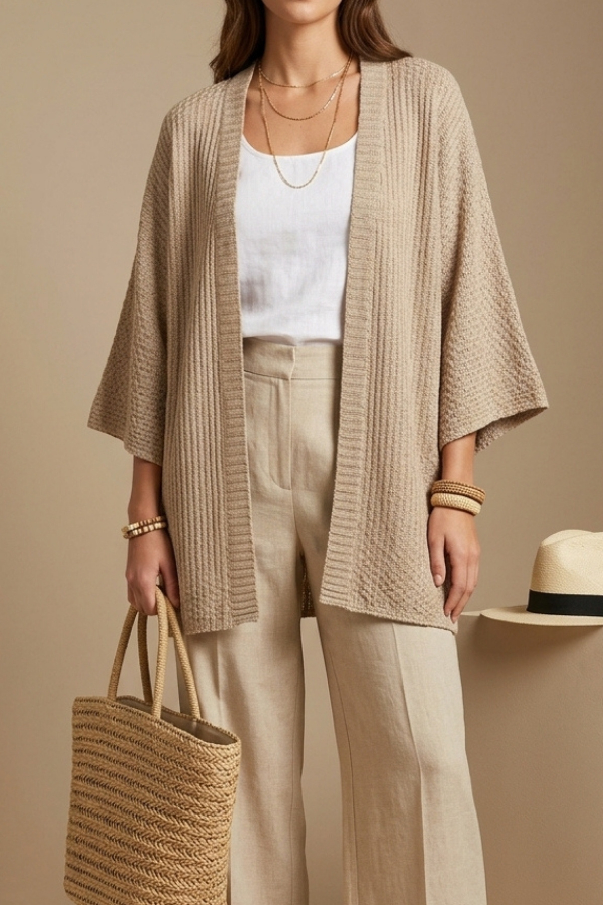 mefru Kadın Oversize Dökümlü Yarım Kol Basic Hırka görsel 2