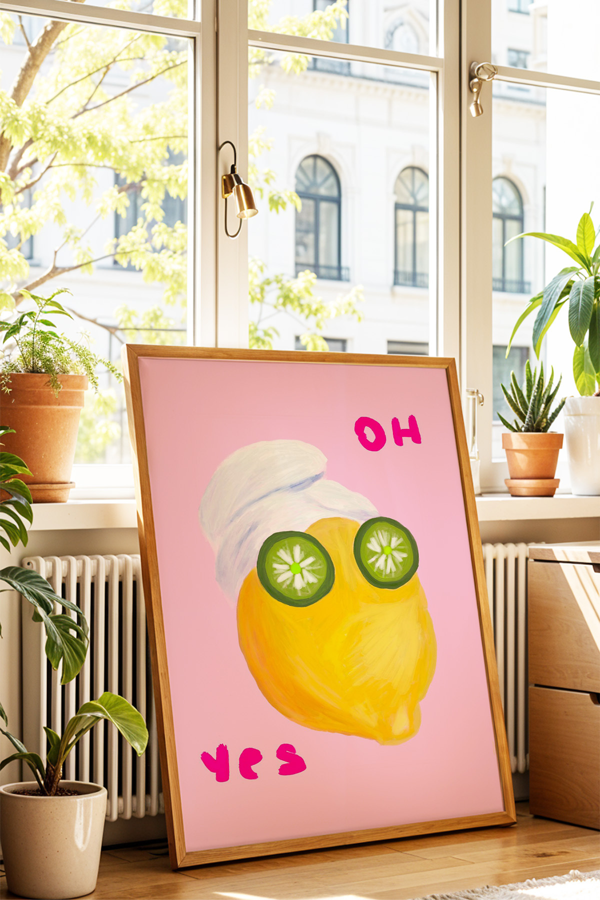 Limon Tablo Poster Spa Temalı Modern İllüstrasyon Mutfak Duvar Dekoru Çerçevesiz