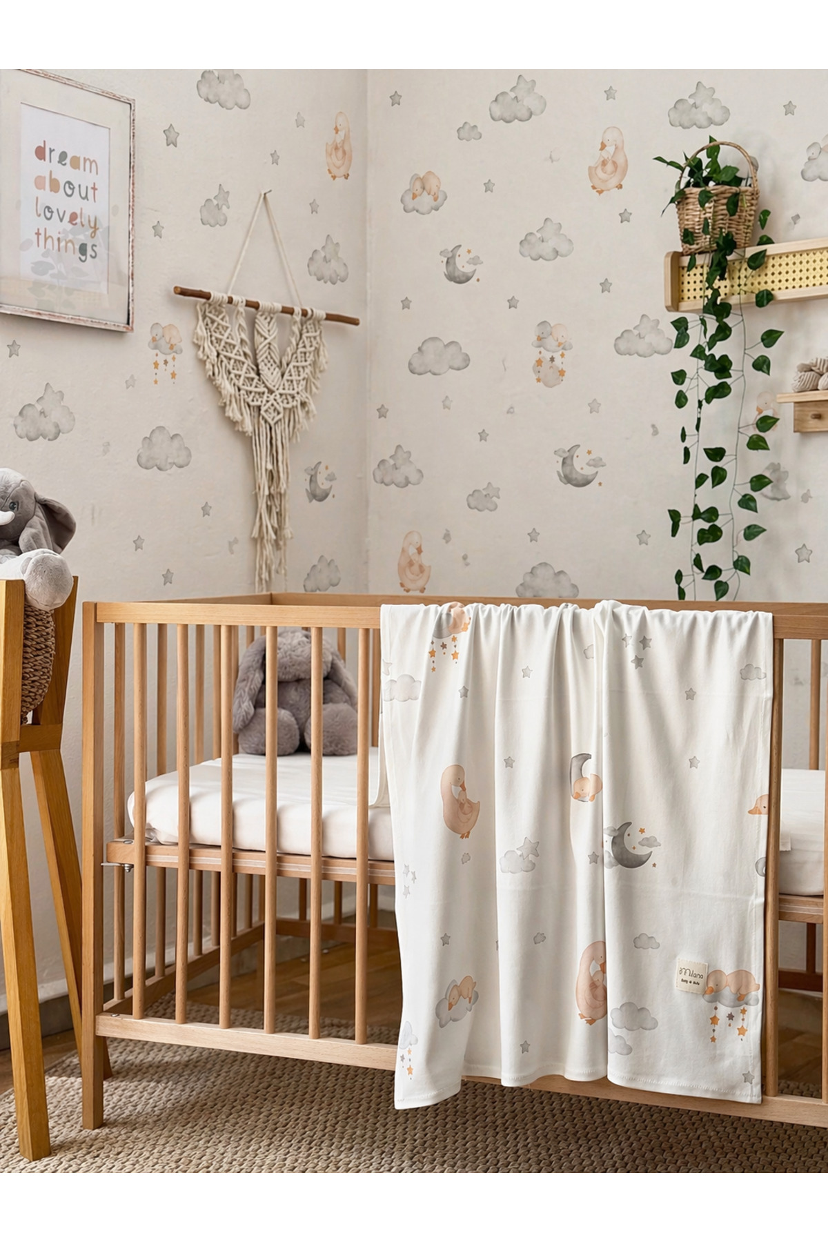 100% Cotton Interlock Baby Blanket 90x110cm Soft Baby Blanket Gift Cotton Pouch