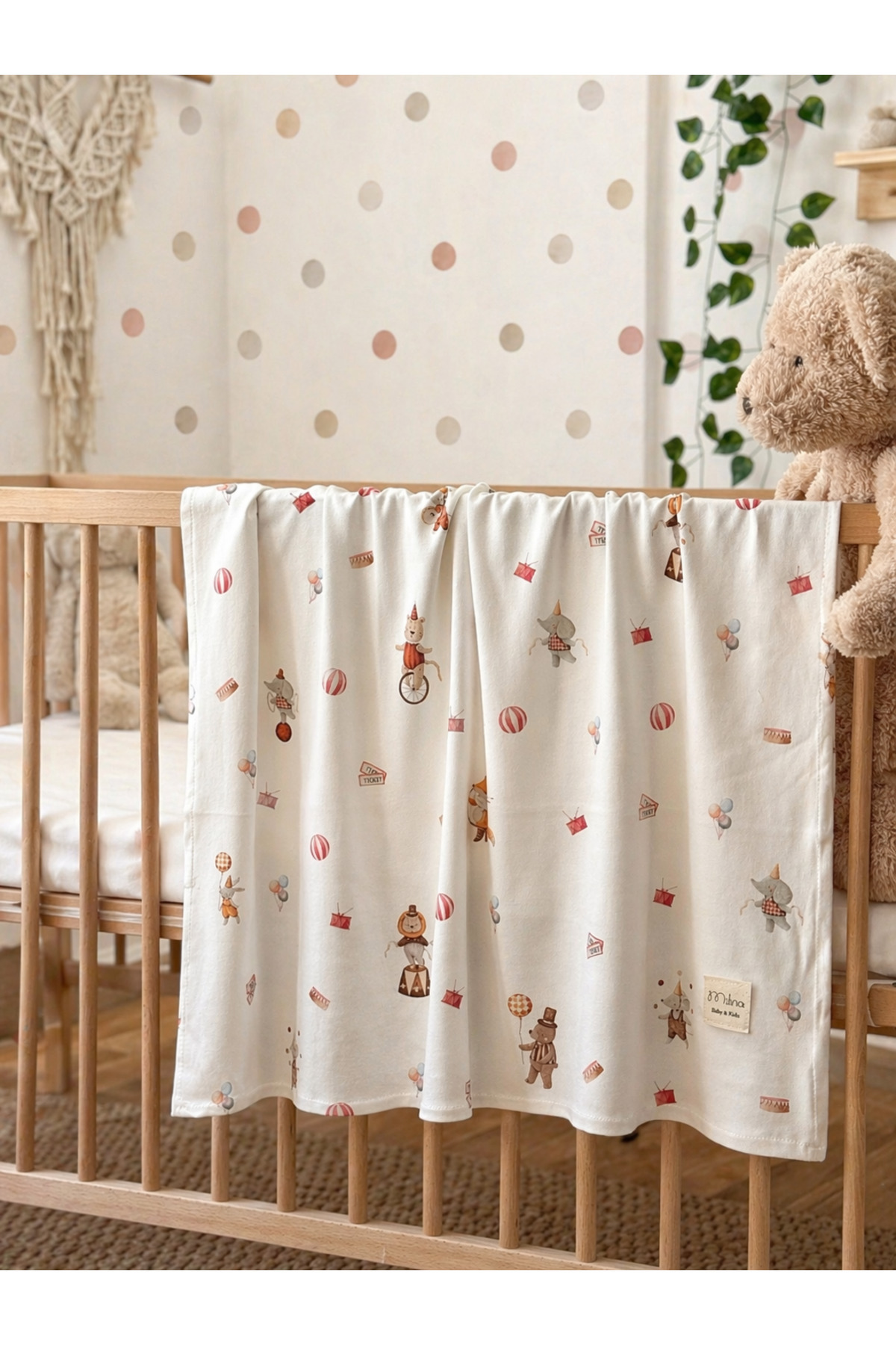 100% Cotton Interlock Baby Blanket 90x110cm Soft Baby Blanket Gift Cotton Pouch