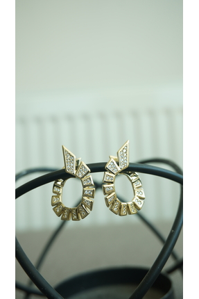 Gia Jewelry Regina Taşlı Halka Küpe