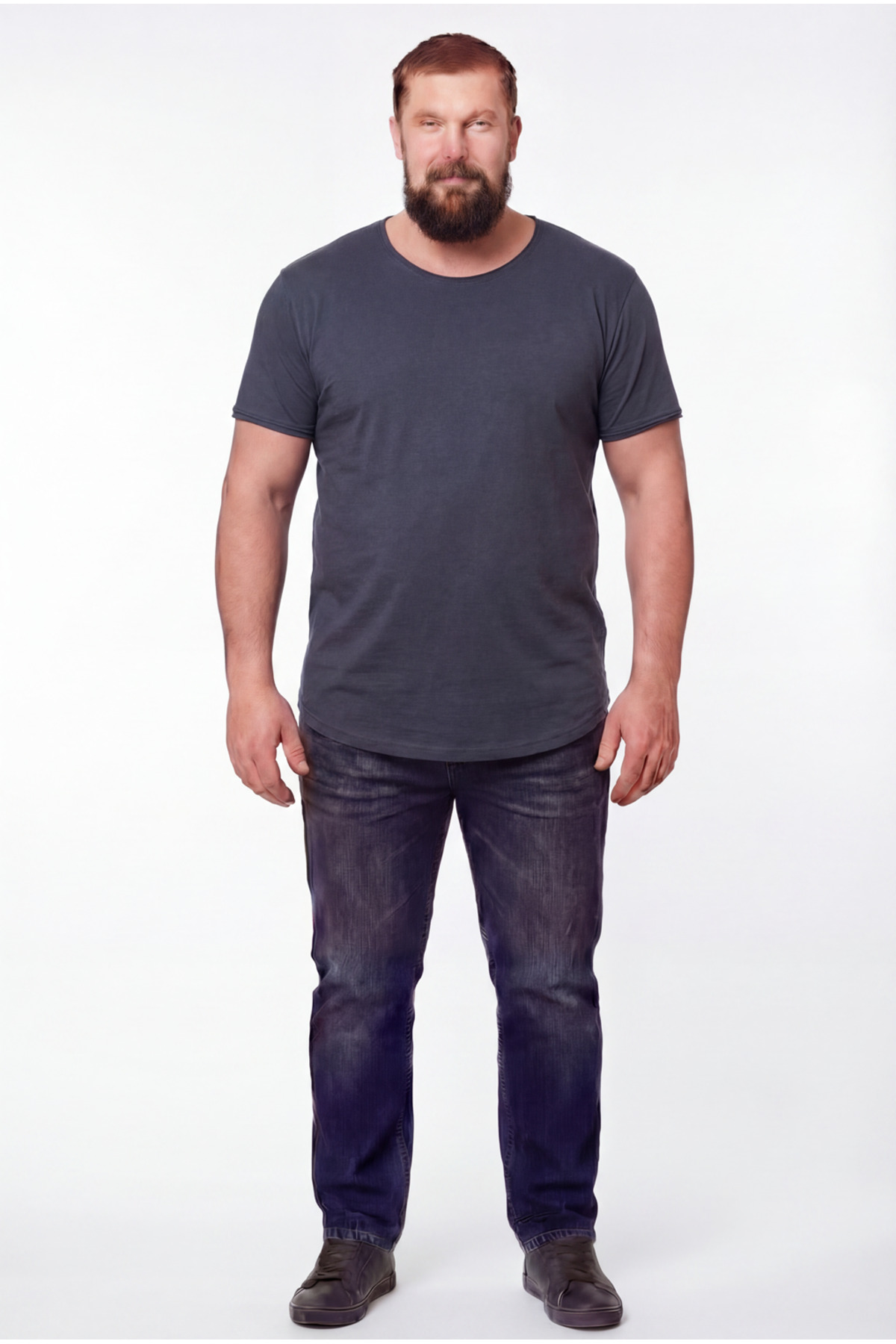 BlackHorn Büyük Beden Erkek Geniş Yaka %100 Pamuk Salaş Battal T-Shirt