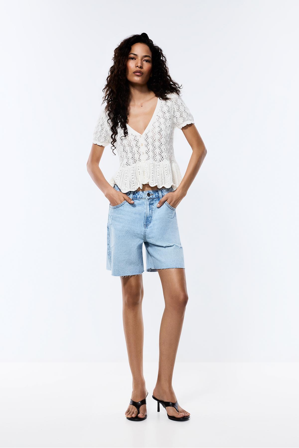 LEFTIES  Ajurlu peplum top - Görsel 2