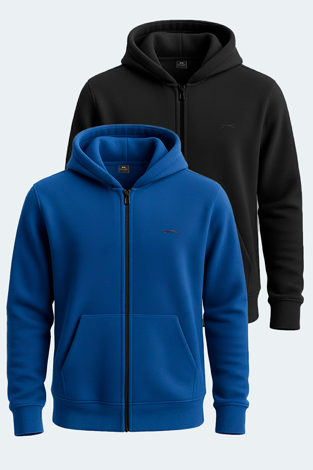 Slazenger SAMSON 2 li set Erkek Fermuarlı Kapüşonlu Cepli Sweatshırt