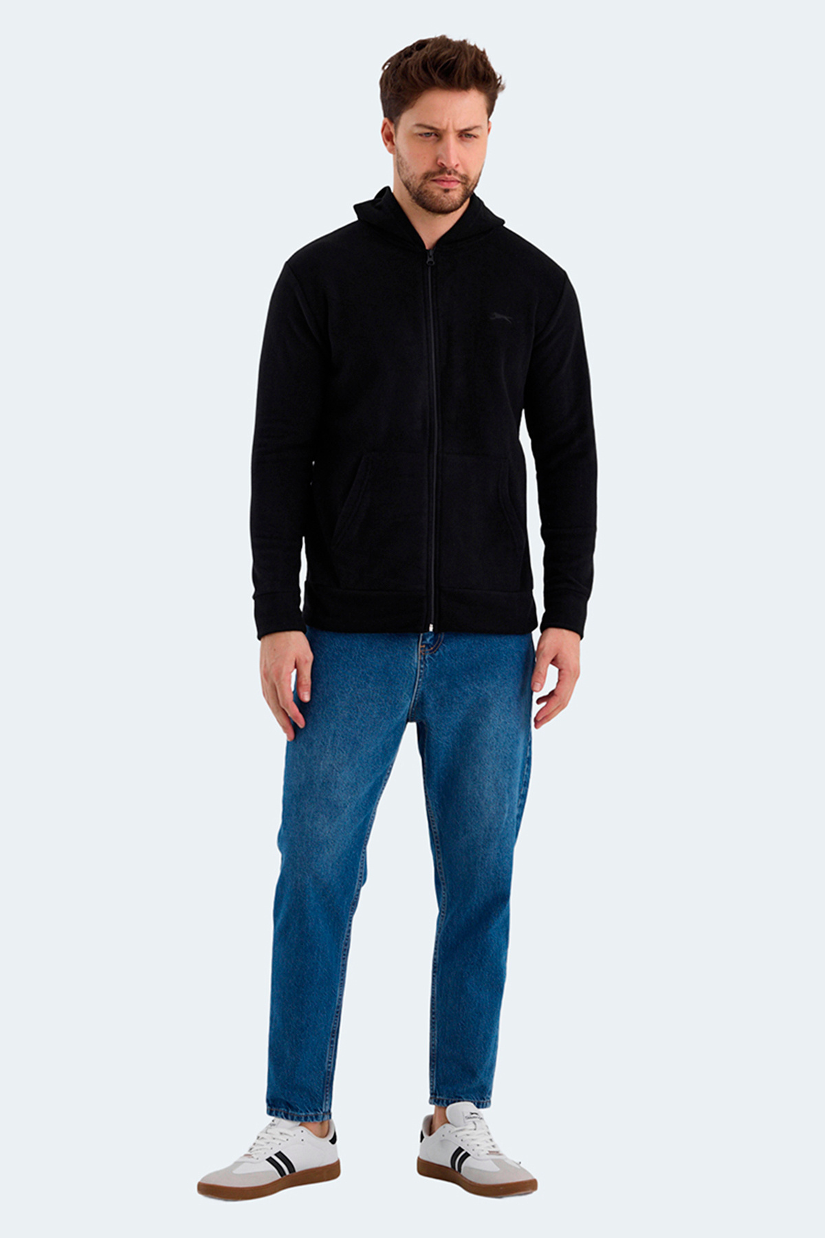 Slazenger SAMSON 2 li set Erkek Fermuarlı Kapüşonlu Cepli Sweatshırt görsel 6