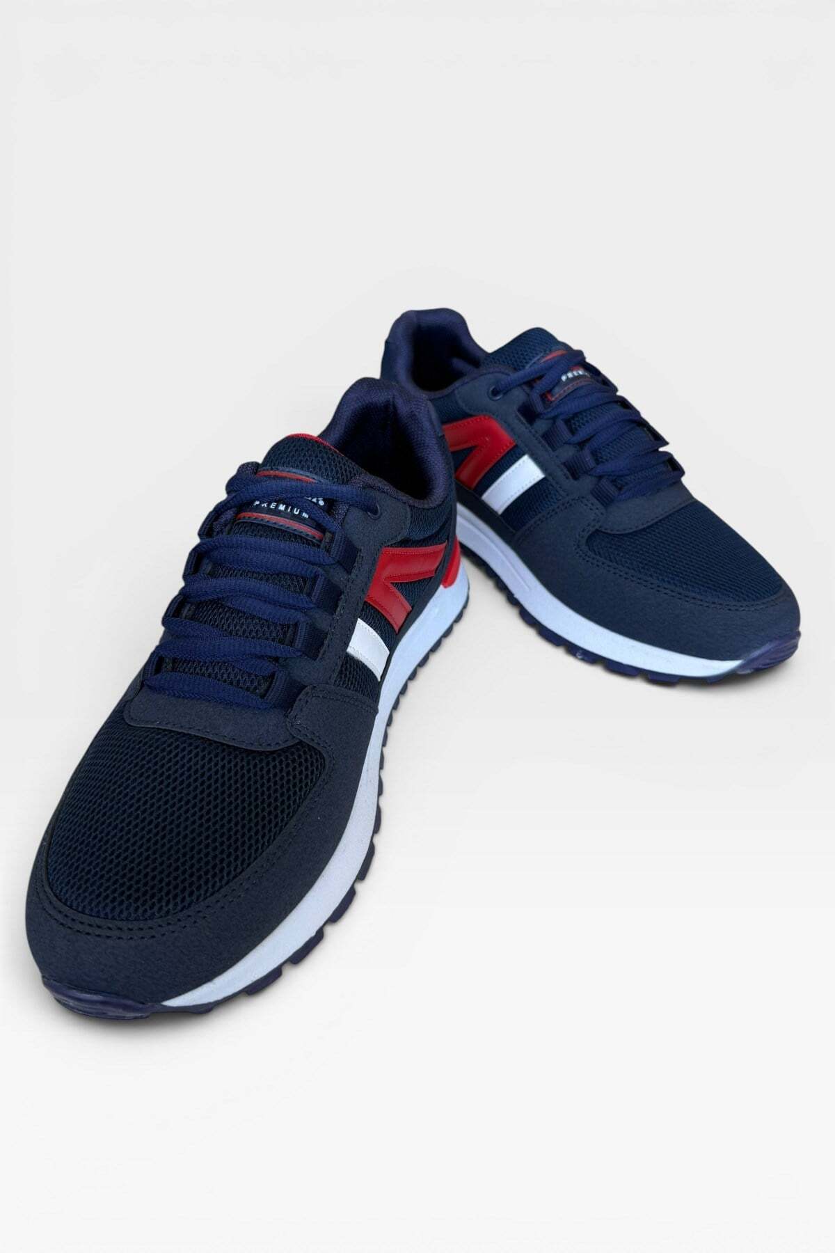Erkek Ortopedik Airfile Günlük Yürüyüş Koşu Sneaker Spor Ayakkabı LACİVERT — سفید 3465 — تصویر 3 از 6