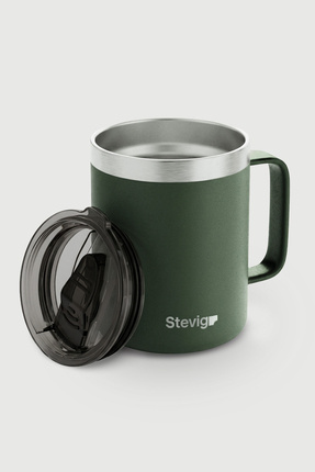 Stevig 1 Cap Daily Mug Kupa Çelik Termos 350 ML Green ST-264