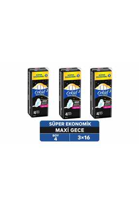 Orkid Maxi Hijyenik Ped Gece Süper Paket 16 Adet x3