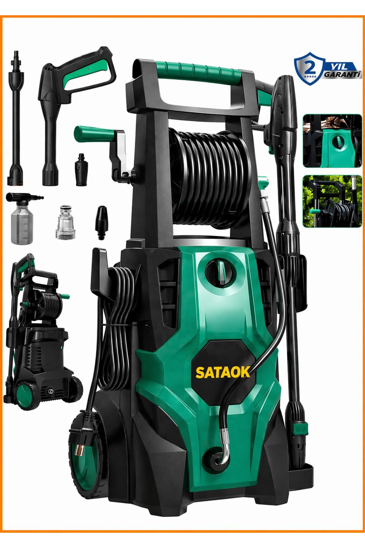Sataok ULTRA GÜÇLÜ 180 BAR İNDİKSİYON MOTORLU ELEKTİRİKLİ ARAÇ