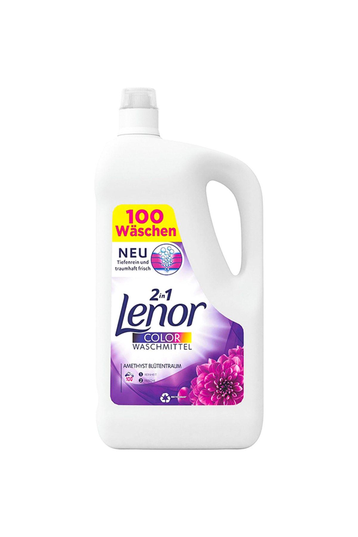 lenor Detergent lichid, 2 in 1 cu balsam de rufe, 5.5 litri, 100 spalari
