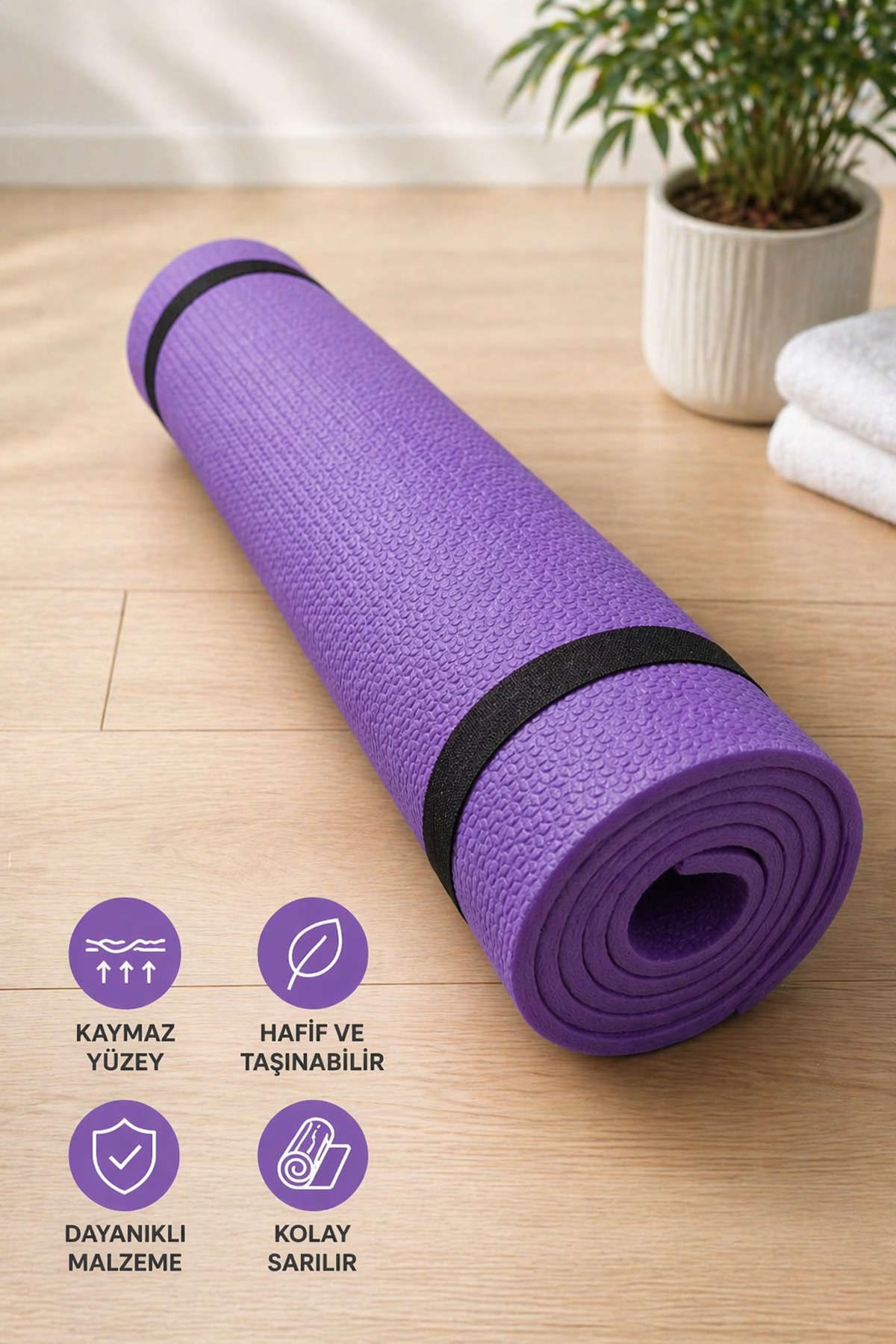 Yukon 6 mm Pilates Matı Yoga Matı Spor Minderi Yer Matı Egzersiz Minderi 140 cm X 50 cm