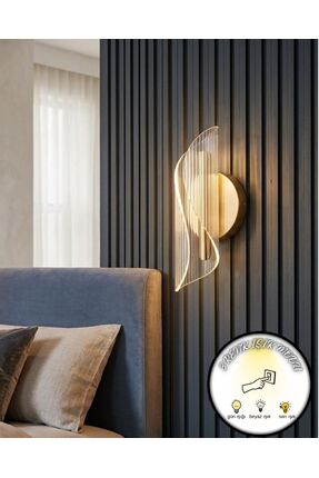 bella lighting Luxury Sarmal Gold Sarı Kaplama 3 Renk Ledli Duvar Apliği Otel...