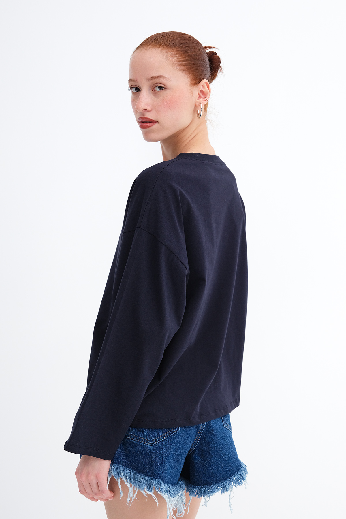Addax Uzun Kollu Basic T-shirt B10571 görsel 6
