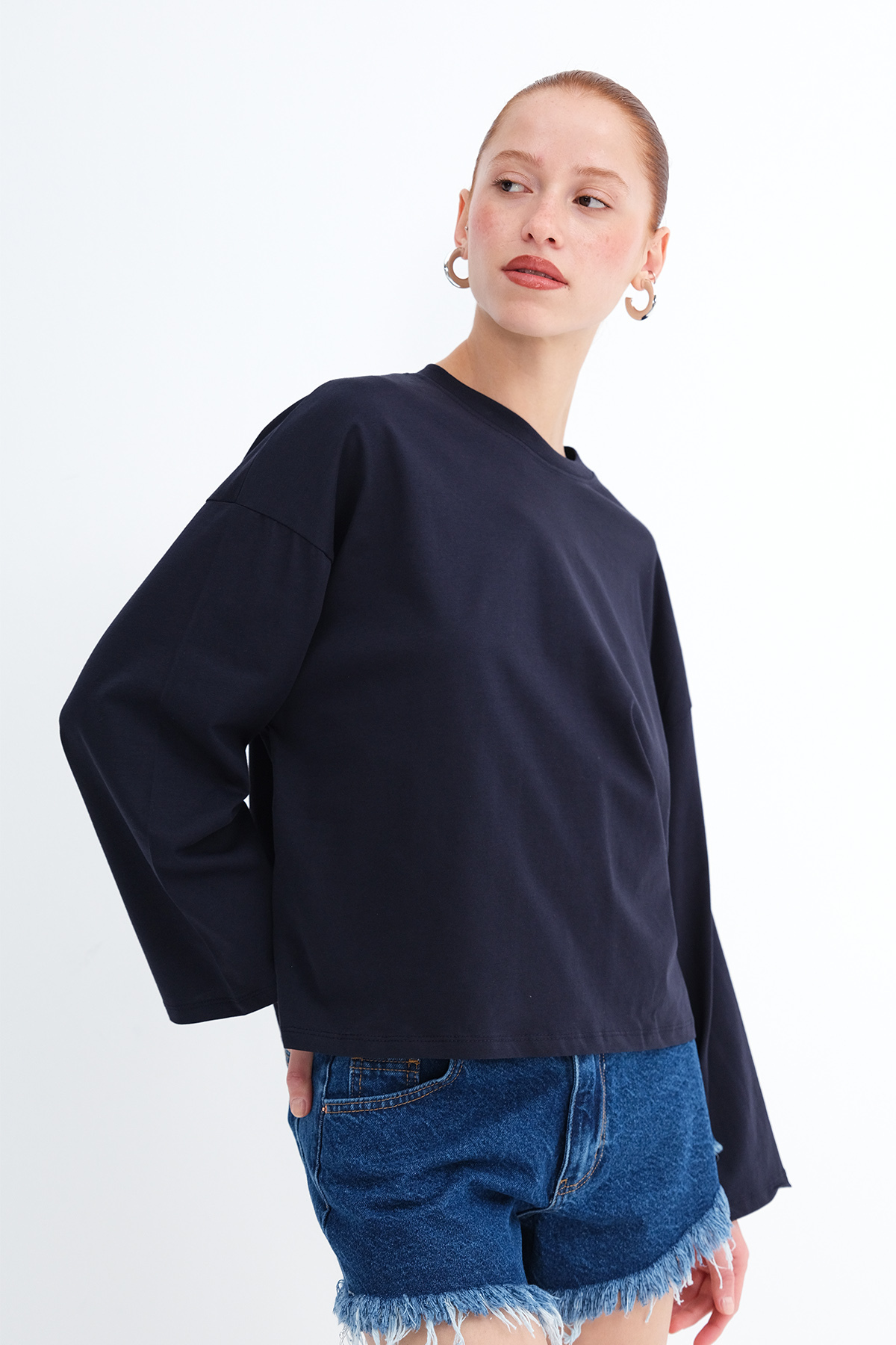 Addax Uzun Kollu Basic T-shirt B10571 görsel 4