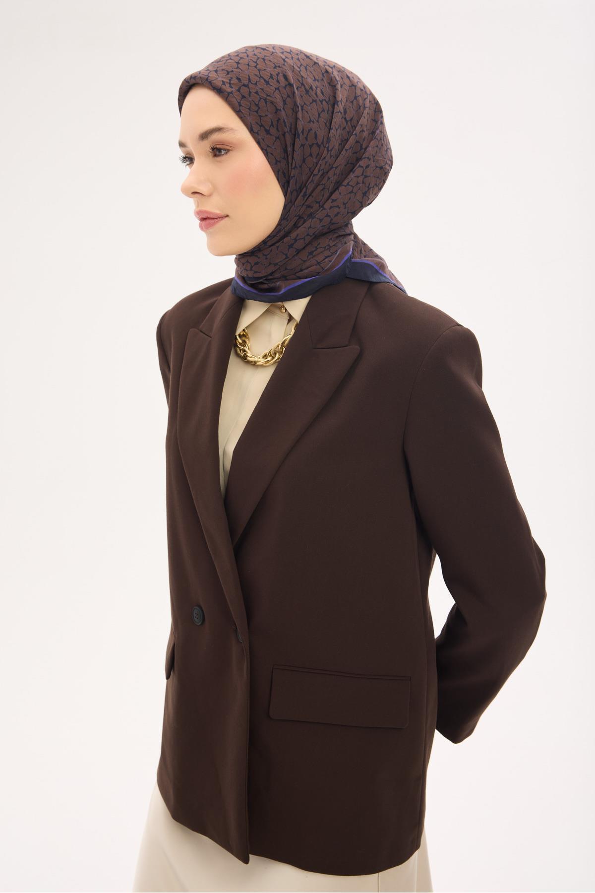Olinda Scarf Clover Pattern Pale Black 90x90