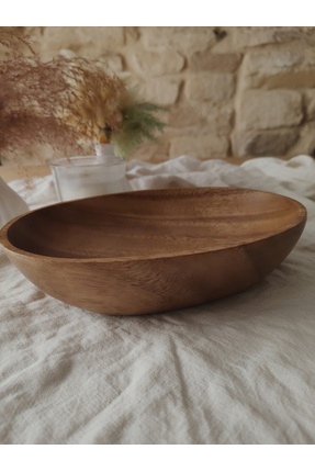 BALSA Ahşap Kase, Dekoratif Sunumluk ve Çerezlik 22 x 16