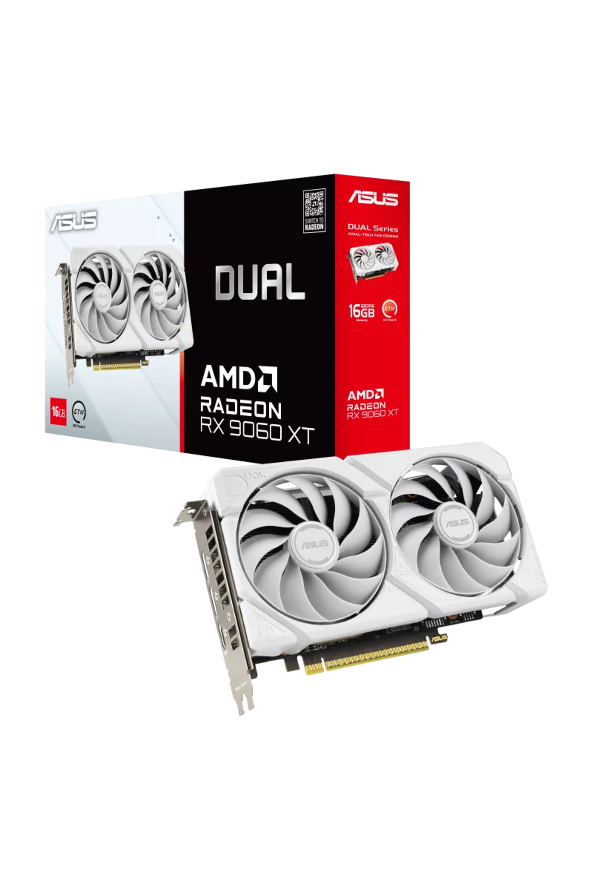 ASUS DUAL AMD Radeon RX 9060XT 16GB DUAL-RX9060XT-16G-WHITE GDDR6