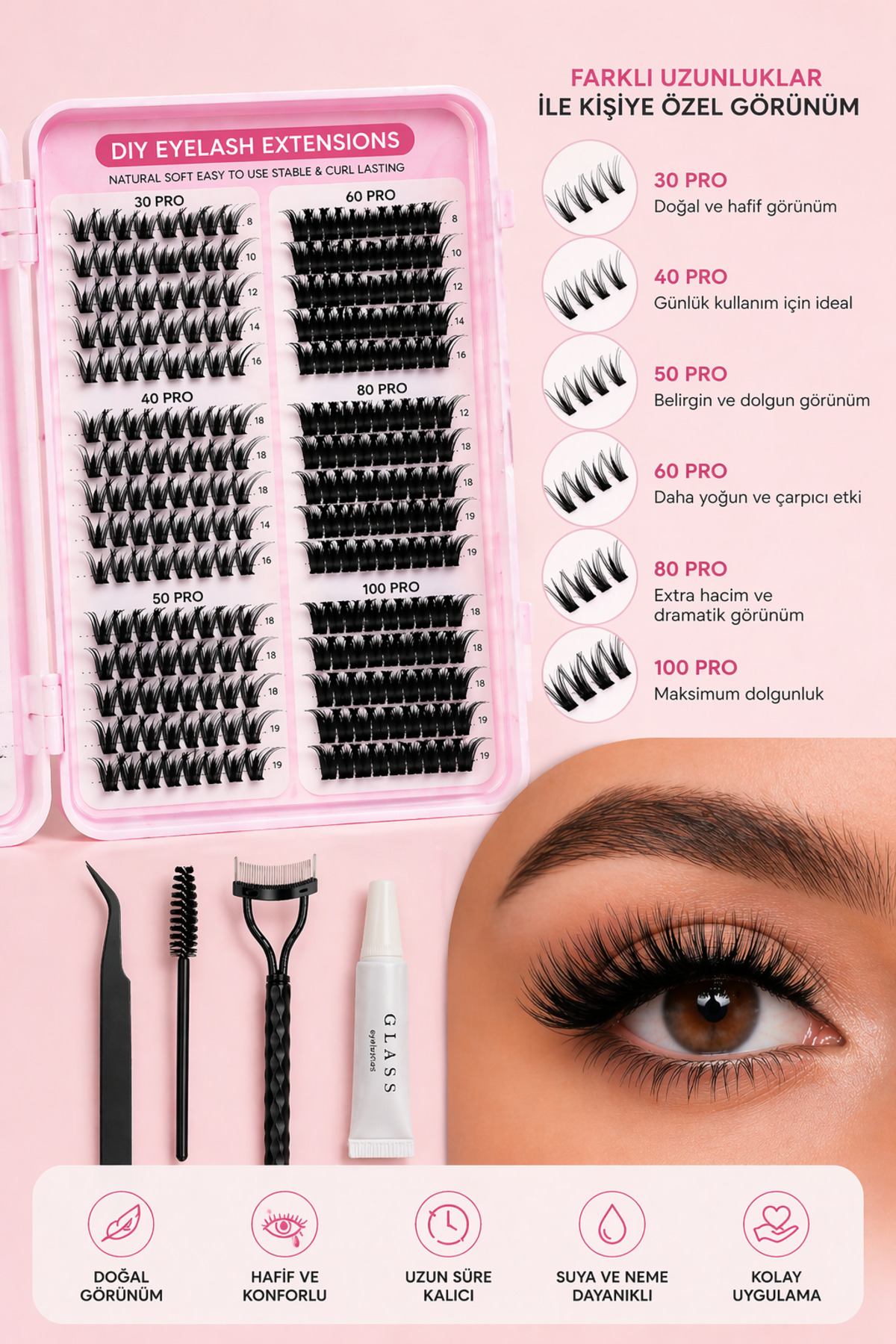 کیت مژه حرفه ای Root D Curl Lifting Effect 540 | دست ساز مخصوص، نرم و بدون سوزش، شامل تمام لوازم جانبی - مجموعه کامل مژه مصنوعی — FRNCHSK-PRO540 — تصویر 6 از 7