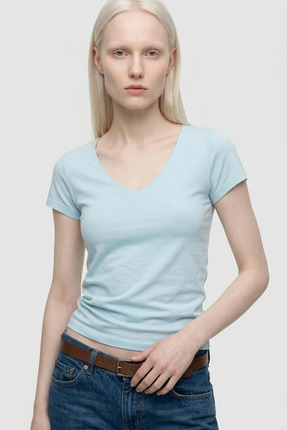 No Matter What V Yaka Kısa Kollu T-Shirt