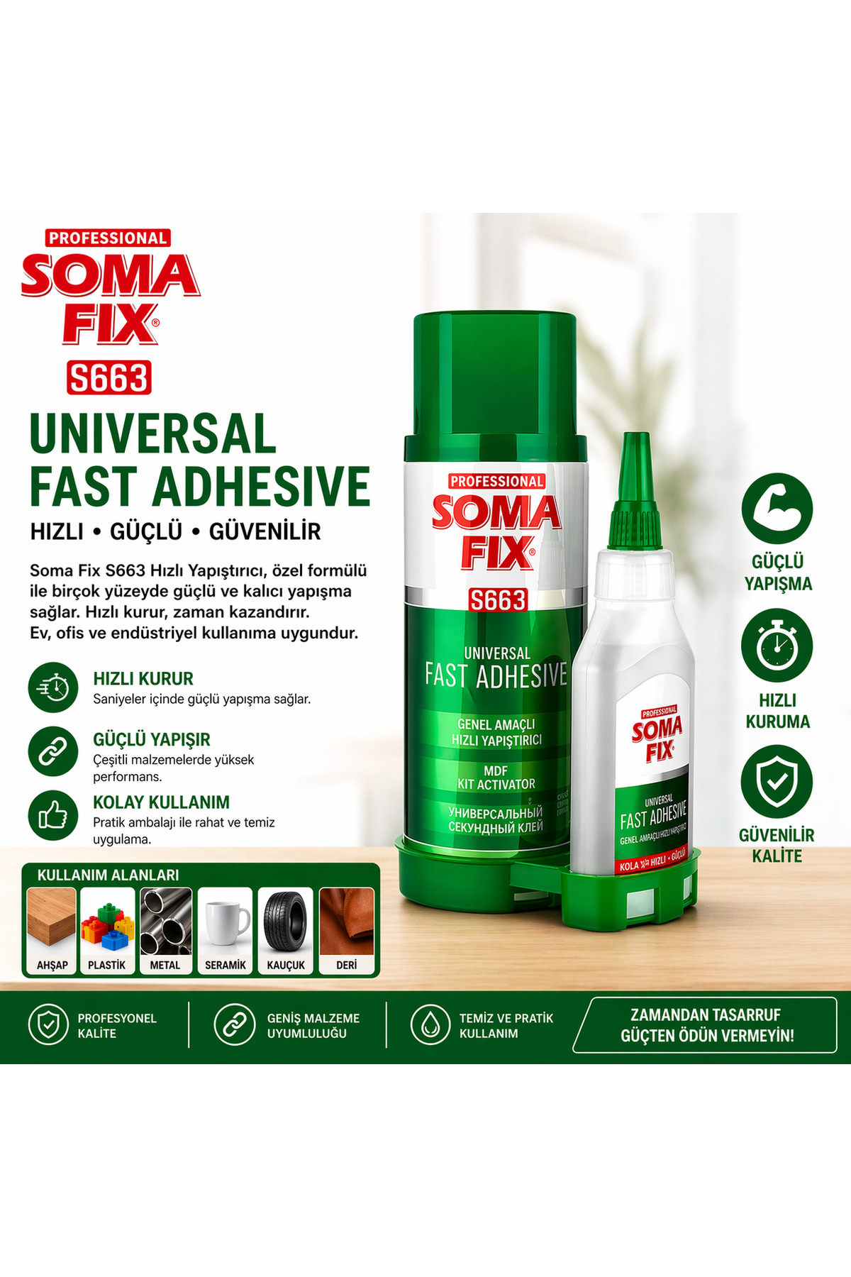 Somafix Profesyonel Hızlı Yapıştırıcı MDF Kit Spreyli Güçlü Japon