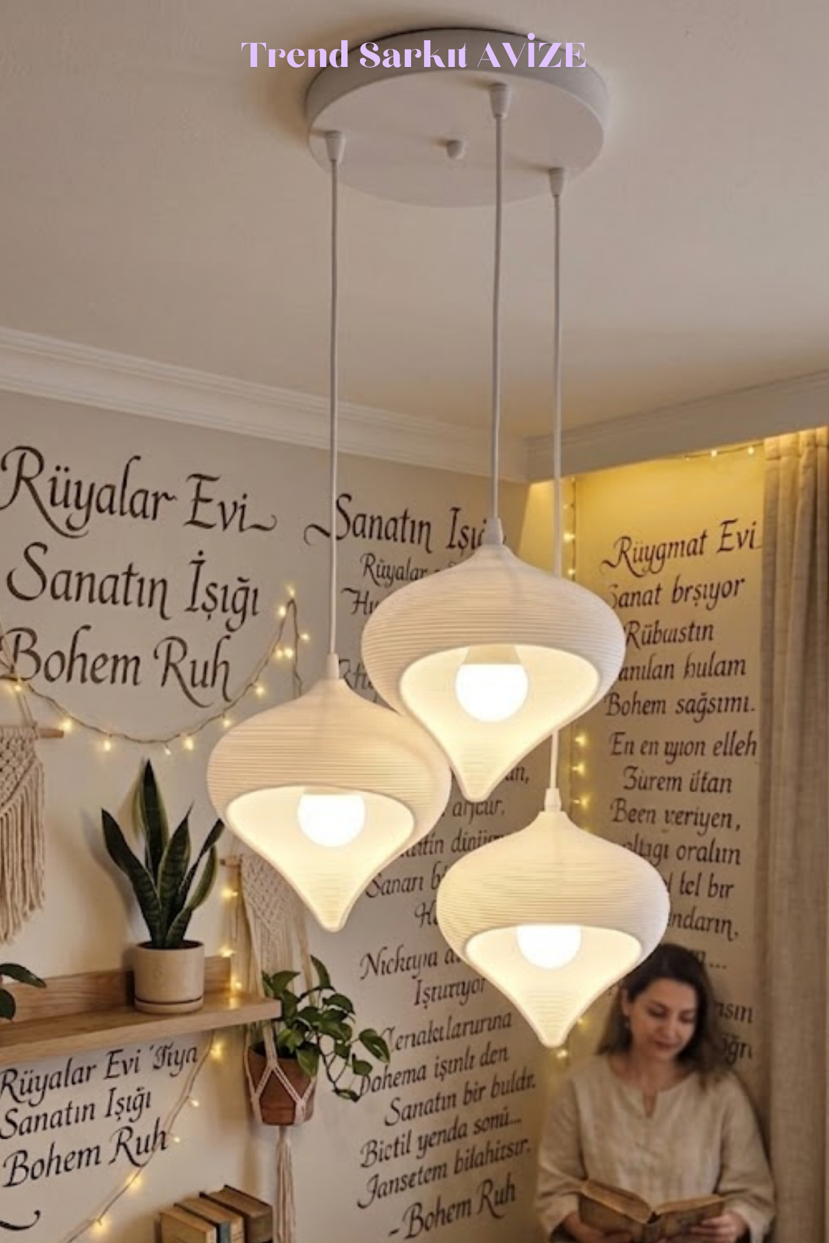 3lü sarkıt avize salon Pla modern dekoratif aydınlatma çevre dostu tasarım
