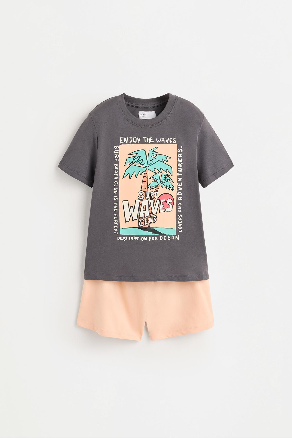Patterned short pajama set